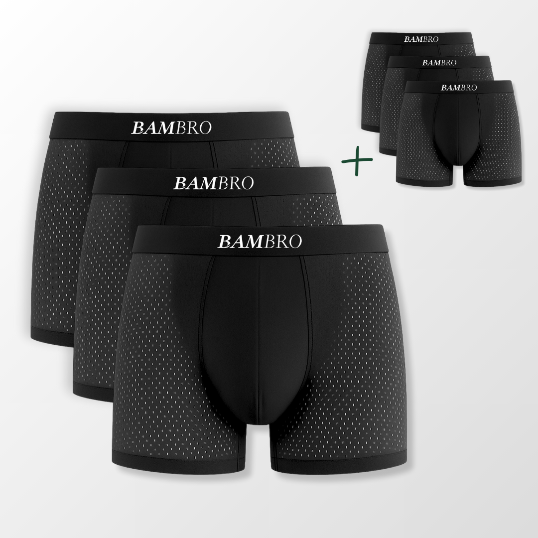 Bamboo Boxers 3-Pack Black | + 3 FREE