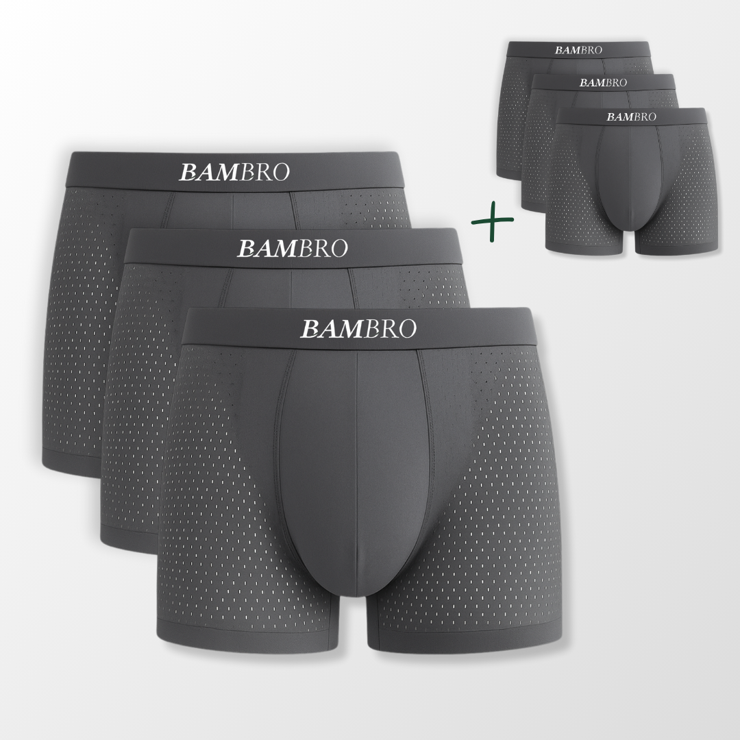 Bamboo Boxers 3-Pack Grey | + 3 FREE