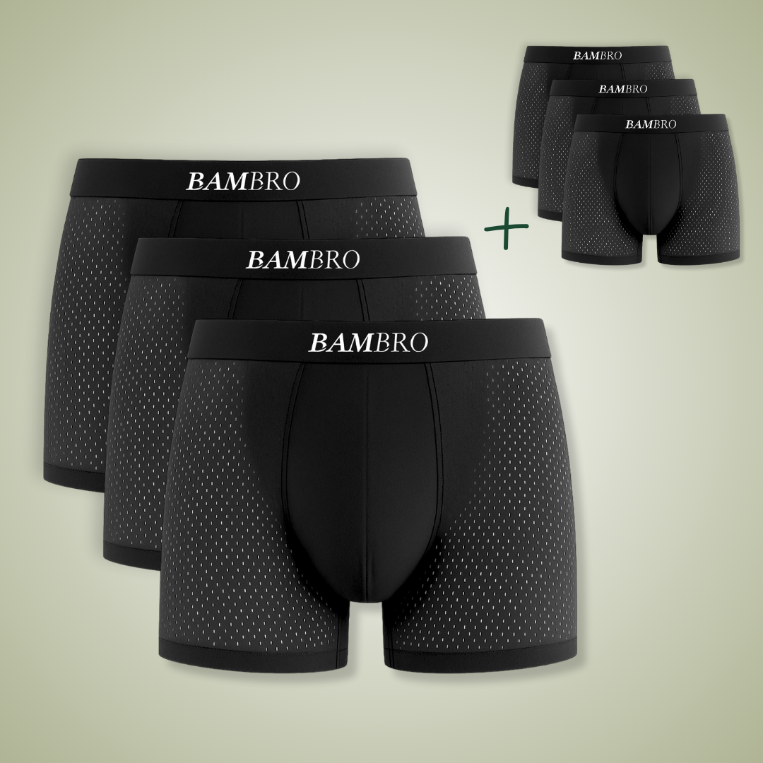 Bamboo Boxers 3-Pack Black | + 3 FREE