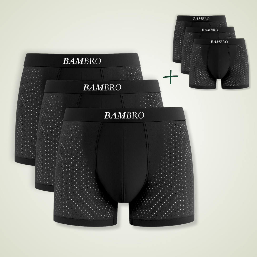 Bamboo Boxers 3-Pack Black | + 3 FREE