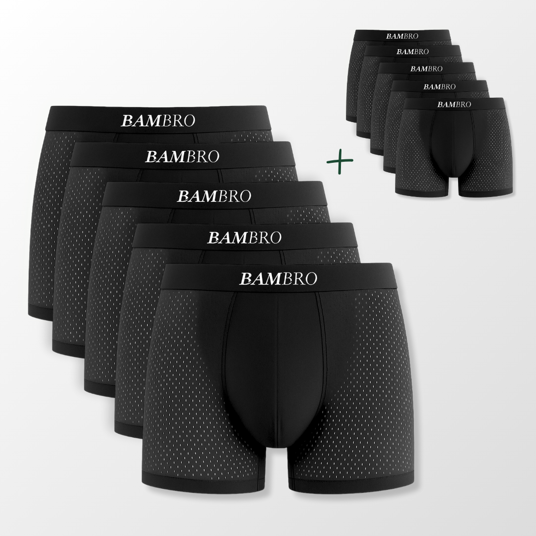 Bamboo Boxers 5-Pack Black | + 5 FREE