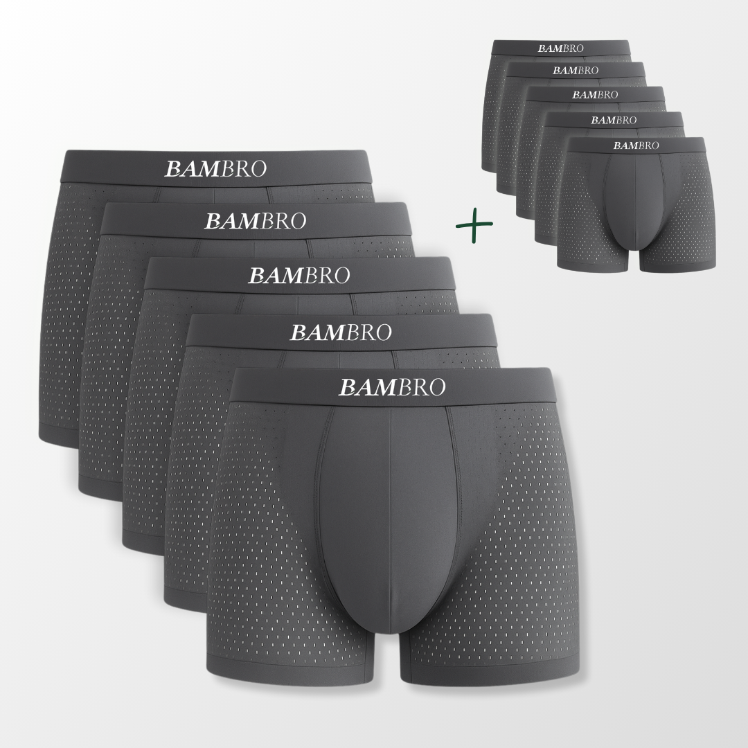Bamboo Boxers 5-Pack Grey | + 5 FREE