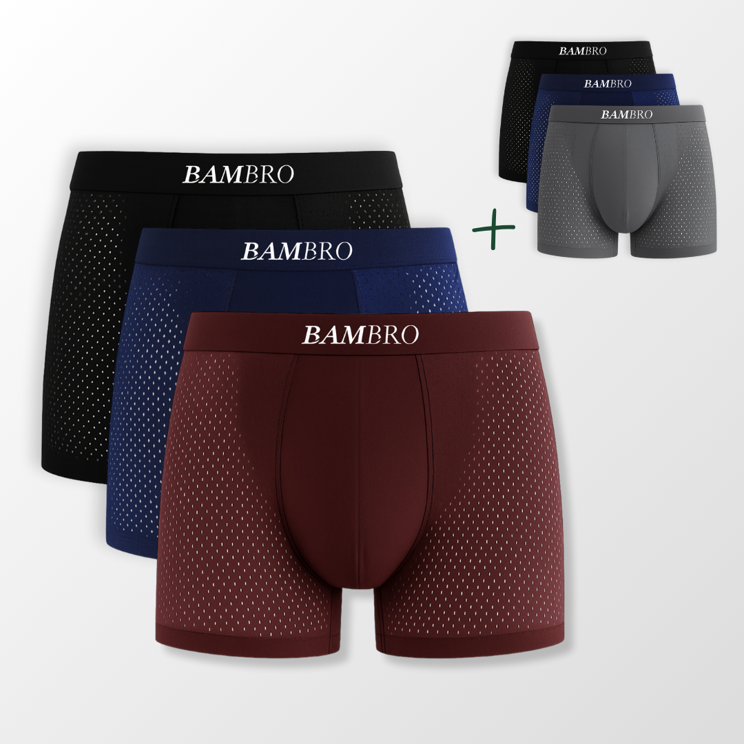 Bamboo Boxers 3-Pack Multicolour | + 3 FREE