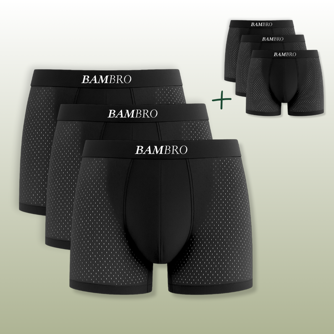 Bamboo Boxers 3-Pack Black | + 3 FREE