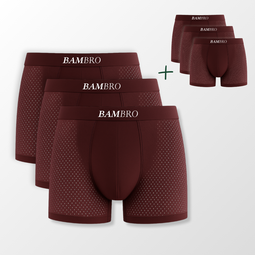 Bamboo Boxers 3-Pack Red | + 3 FREE